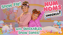 NUM NOMS UNBOXED! SNOW DAY WITH SNACKABLES SNOW CONES | SEASON 2 EP. 8
